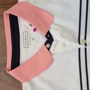 Club Rm white stripes polo performance
